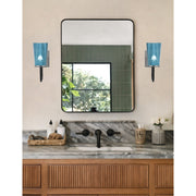 Toltec Sandia 1-Light Wall Sconce | Modern Matte Black & Graphite and Blue Gradient Glass | Bathroom & Hallway | Model 6221-MBGP-265