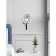 Toltec Sandia 11in 1-Light Wall Sconce | Modern Matte Black and Graphite with Clear Lava Glass | Bathroom & Hallway | Model 6221-MBGP-4230