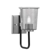 Toltec Sandia 10.5in 1-Light Wall Sconce | Modern Matte Black and Graphite with Smoke Bubble Glass | Bathroom & Hallway | Model 6221-MBGP-5032