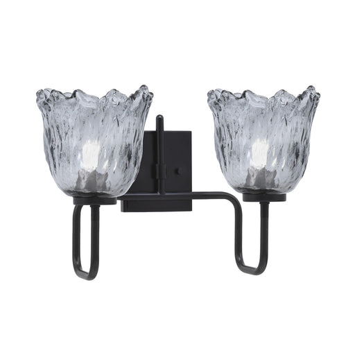 Toltec Sandia 2-Light Bath Bar | Modern Matte Black and Smoke Lava Glass | Bathroom Vanity & Powder Room | 8.25 x 11.5 in | Model 6222-MB-4232