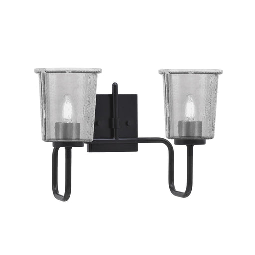 Toltec Sandia 2-Light Bath Bar | Modern Matte Black Steel and Smoke Bubble Glass | Bathroom Vanity & Powder Room | 7.5 x 10.5 in | Model 6222-MB-5032
