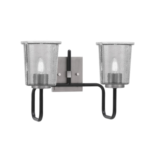 Toltec Sandia 2-Light Bath Bar | Industrial Matte Black & Graphite Steel and Smoke Bubble Glass | Bathroom Vanity & Powder Room | 7.5 x 10.5 in | Model 6222-MBGP-5032