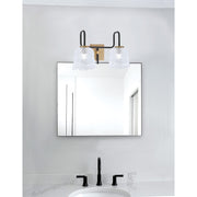 Toltec Sandia 2-Light Bath Bar | Matte Black & New Age Brass with Clear Lava Glass | Bathroom Vanity & Powder Room | 8.25 x 11.5 in | Model 6222-MBNAB-4230