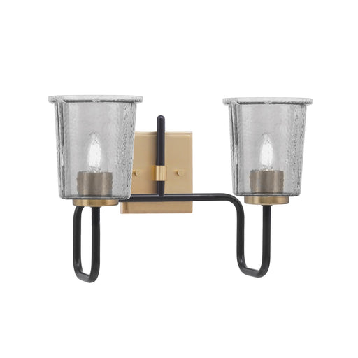 Toltec Sandia 2-Light Bath Bar | Matte Black & New Age Brass with Smoke Bubble Glass | Bathroom Vanity & Powder Room | 7.5 x 10.5 in | Model 6222-MBNAB-5032