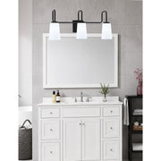 Toltec Sandia 3-Light Bath Bar | Matte Black with White Opal Glass | Bathroom Vanity & Powder Room | 7.25 x 11.5 in | Model 6223-MB-261