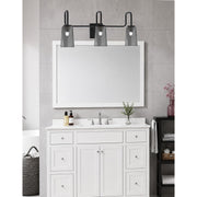 Toltec Sandia 3-Light Bath Bar | Matte Black with Smoke Bubble Glass | Bathroom Vanity & Powder Room | 7.25 x 11.5 in | Model 6223-MB-262