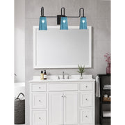 Toltec Sandia 3-Light Bath Bar | Modern Matte Black and Blue Gradient Glass | Bathroom & Powder Room Vanity Light | 7.25 x 11.5 in | Model 6223-MB-265