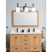Toltec Sandia 3-Light Bath Bar | Modern Matte Black and White Opal Glass | Bathroom & Powder Room Vanity Light | 7.5 x 10.5 in | Model 6223-MB-5031