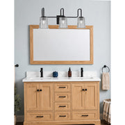 Toltec Sandia 3-Light Bath Bar | Modern Matte Black and Smoke Bubble Glass | Bathroom & Powder Room Vanity Light | 7.5 x 10.5 in | Model 6223-MB-5032