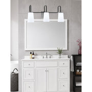 Toltec Sandia 3-Light Bath Bar | Modern Matte Black and Graphite Finish with White Opal Glass | Bathroom & Powder Room Vanity Light | 7.25 x 11.5 in | Model 6223-MBGP-261
