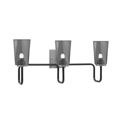 Toltec Sandia 3-Light Bath Bar | Modern Matte Black and Graphite Finish with Smoke Bubble Glass | Bathroom & Powder Room Vanity Light | 7.25 x 11.5 in | Model 6223-MBGP-262