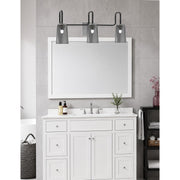 Toltec Sandia 3-Light Bath Bar | Modern Matte Black and Graphite Finish with Smoke Bubble Glass | Bathroom & Powder Room Vanity Light | 7.25 x 11.5 in | Model 6223-MBGP-262