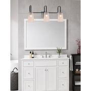 Toltec Sandia 3-Light Bath Bar | Modern Matte Black and Graphite Finish with Amber Gradient Glass | Bathroom & Powder Room Vanity Light | Model 6223-MBGP-263