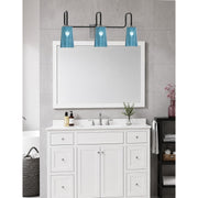 Toltec Sandia 3-Light Bath Bar | Modern Matte Black and Graphite Finish with Blue Gradient Glass | Bathroom & Powder Room Vanity Light | Model 6223-MBGP-265