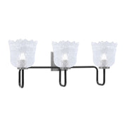 Toltec Sandia 11.5in 3-Light Bath Bar | Modern Matte Black and Graphite Steel with Clear Lava Glass | Bathroom Vanity & Powder Room | 8.25 x 11.5 in | Model 6223-MBGP-4230