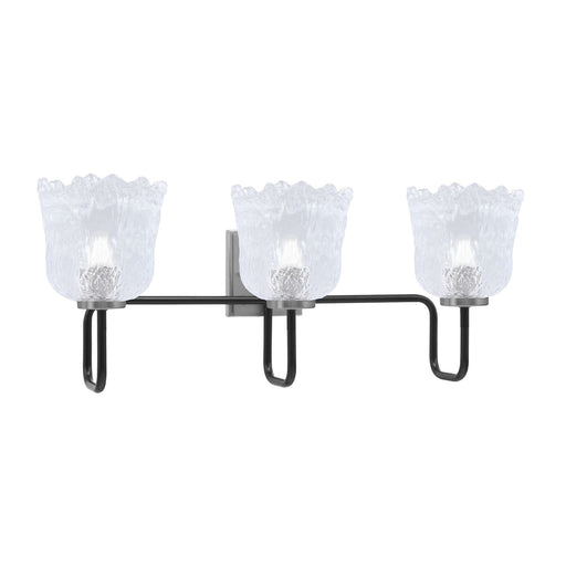 Toltec Sandia 11.5in 3-Light Bath Bar | Modern Matte Black and Graphite Steel with Clear Lava Glass | Bathroom Vanity & Powder Room | 8.25 x 11.5 in | Model 6223-MBGP-4230