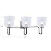 Toltec Sandia 11.5in 3-Light Bath Bar | Modern Matte Black and Graphite Steel with Clear Lava Glass | Bathroom Vanity & Powder Room | 8.25 x 11.5 in | Model 6223-MBGP-4230