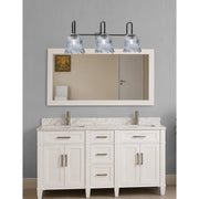 Toltec Sandia 3-Light Bath Bar | Matte Black & Graphite Steel and Smoke Lava Glass | Bathroom & Powder Room Vanity | 8.25 x 11.5 in | Model 6223-MBGP-4232