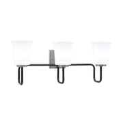Toltec Sandia 10.5in 3-Light Bath Bar | Modern Matte Black and Graphite Steel with White Opal Glass | Bathroom Vanity & Powder Room | 7.5 x 10.5 in | Model 6223-MBGP-5031
