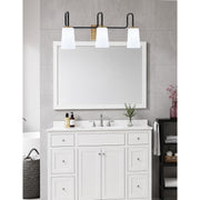 Toltec Sandia 3-Light Bath Bar | Matte Black & New Age Brass Steel and White Opal Glass | Bathroom & Powder Room Vanity | 7.25 x 11.5 in | Model 6223-MBNAB-261