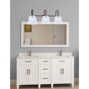 Toltec Sandia 11.5in 3-Light Bath Bar | Industrial Matte Black and New Age Brass with Clear Lava Glass | Bathroom & Powder Room | 8.25 x 11.5 in | Model 6223-MBNAB-4230