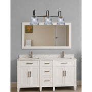 Toltec Sandia 11.5in 3-Light Bath Bar | Industrial Matte Black and New Age Brass with Smoke Lava Glass | Bathroom & Powder Room | 8.25 x 11.5 in | Model 6223-MBNAB-4232