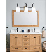 Toltec Sandia 3-Light Bath Bar | Industrial Matte Black and New Age Brass with White Opal Glass | Bathroom Vanity | 7.5 x 10.5 in | Model 6223-MBNAB-5031