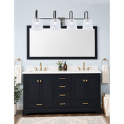 Toltec Sandia 4-Light Bath Bar | Modern Matte Black and Graphite Steel with Clear Lava Glass | Bathroom Vanity Light | 8.25 x 11.5 in | Model 6224-MBGP-4230