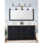 Toltec Sandia 4-Light Bath Bar | Matte Black & New Age Brass with Clear Lava Glass | Bathroom Vanity & Powder Room | 8.25 x 11.5 in | Model 6224-MBNAB-4230