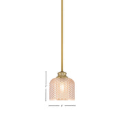 Toltec Zola 6in 1-Light Pendant | New Age Brass Steel and Amber Textured Glass | Kitchen Island & Dining Room | 6 x 7 in | Model 72-NAB-4613