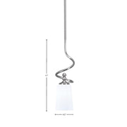 Toltec Capri 4.5in 1-Light Mini Pendant | Modern Brushed Nickel and White Opal Glass | Kitchen Island & Dining Room | 4.5 x 17 in | Model 901-BN-261