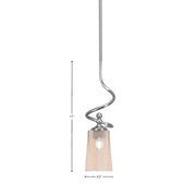 Toltec Capri 4.5in 1-Light Mini Pendant | Modern Brushed Nickel and Amber Gradient Glass | Kitchen Island & Dining Nook | Model 901-BN-263