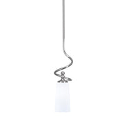Toltec Capri 5in 1-Light Mini Pendant | Modern Brushed Nickel and White Opal Glass | Kitchen Island & Dining Area | 5 x 20 in | Model 901-BN-291