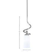 Toltec Capri 5in 1-Light Mini Pendant | Modern Brushed Nickel and White Opal Glass | Kitchen Island & Dining Area | 5 x 20 in | Model 901-BN-291