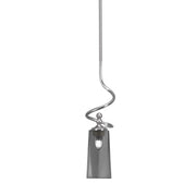 Toltec Capri 5in 1-Light Mini Pendant | Modern Brushed Nickel and Smoke Bubble Glass | Kitchen Island & Dining Room | 5 x 20 in | Model 901-BN-292