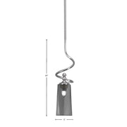 Toltec Capri 5in 1-Light Mini Pendant | Modern Brushed Nickel and Smoke Bubble Glass | Kitchen Island & Dining Room | 5 x 20 in | Model 901-BN-292