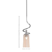 Toltec Capri 5in 1-Light Mini Pendant | Modern Brushed Nickel and Amber Gradient Glass | Kitchen Island & Dining Room | 5 x 20 in | Model 901-BN-293