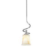 Toltec Capri 5in 1-Light Mini Pendant | Brushed Nickel and Natural Stone Glass | Kitchen Island & Dining Room | 5 x 5 x 16.25 in | Model 901-BN-4128