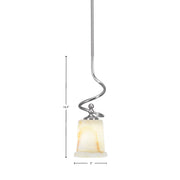 Toltec Capri 5in 1-Light Mini Pendant | Brushed Nickel and Natural Stone Glass | Kitchen Island & Dining Room | 5 x 5 x 16.25 in | Model 901-BN-4128