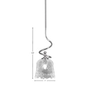 Toltec Capri 7in 1-Light Mini Pendant | Contemporary Brushed Nickel and Clear Lava Glass | Kitchen Island & Dining Room | Model 901-BN-4230