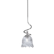 Toltec Capri 7in 1-Light Mini Pendant | Contemporary Brushed Nickel and Smoke Lava Glass | Kitchen Island & Dining Room | Model 901-BN-4232