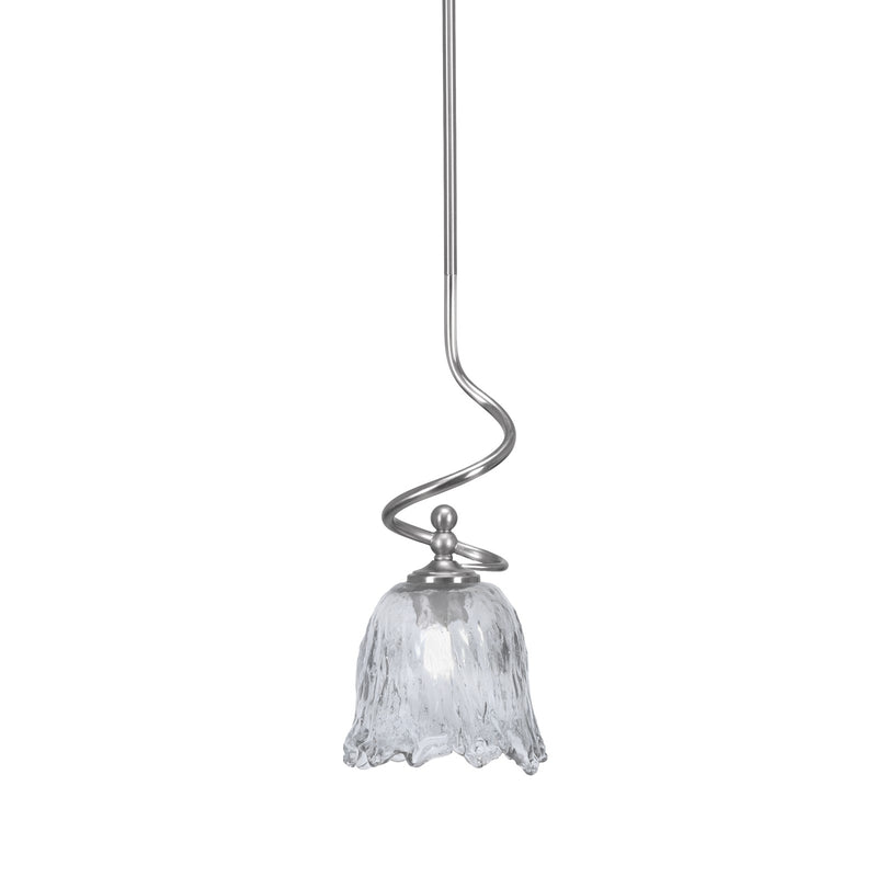 Toltec Capri 7in 1-Light Mini Pendant | Contemporary Brushed Nickel and Smoke Lava Glass | Kitchen Island & Dining Room | Model 901-BN-4232