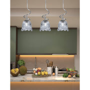 Toltec Capri 7in 1-Light Mini Pendant | Contemporary Brushed Nickel and Smoke Lava Glass | Kitchen Island & Dining Room | Model 901-BN-4232