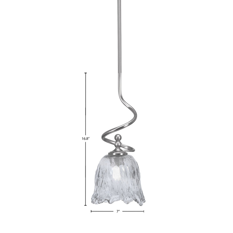 Toltec Capri 7in 1-Light Mini Pendant | Contemporary Brushed Nickel and Smoke Lava Glass | Kitchen Island & Dining Room | Model 901-BN-4232