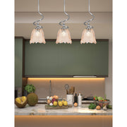 Toltec Capri 7in 1-Light Mini Pendant | Brushed Nickel and Amber Lava Glass | Kitchen Island & Dining Room | 7 x 7 x 16.75 in | Model 901-BN-4233