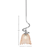 Toltec Capri 7in 1-Light Mini Pendant | Brushed Nickel and Amber Lava Glass | Kitchen Island & Dining Room | 7 x 7 x 16.75 in | Model 901-BN-4233