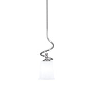 Toltec Capri 5in 1-Light Mini Pendant | Modern Brushed Nickel and White Opal Glass | Kitchen Island & Dining Room | 5 x 16 in | Model 901-BN-5031