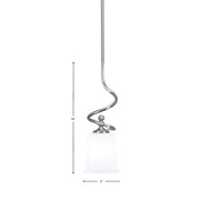 Toltec Capri 5in 1-Light Mini Pendant | Modern Brushed Nickel and White Opal Glass | Kitchen Island & Dining Room | 5 x 16 in | Model 901-BN-5031