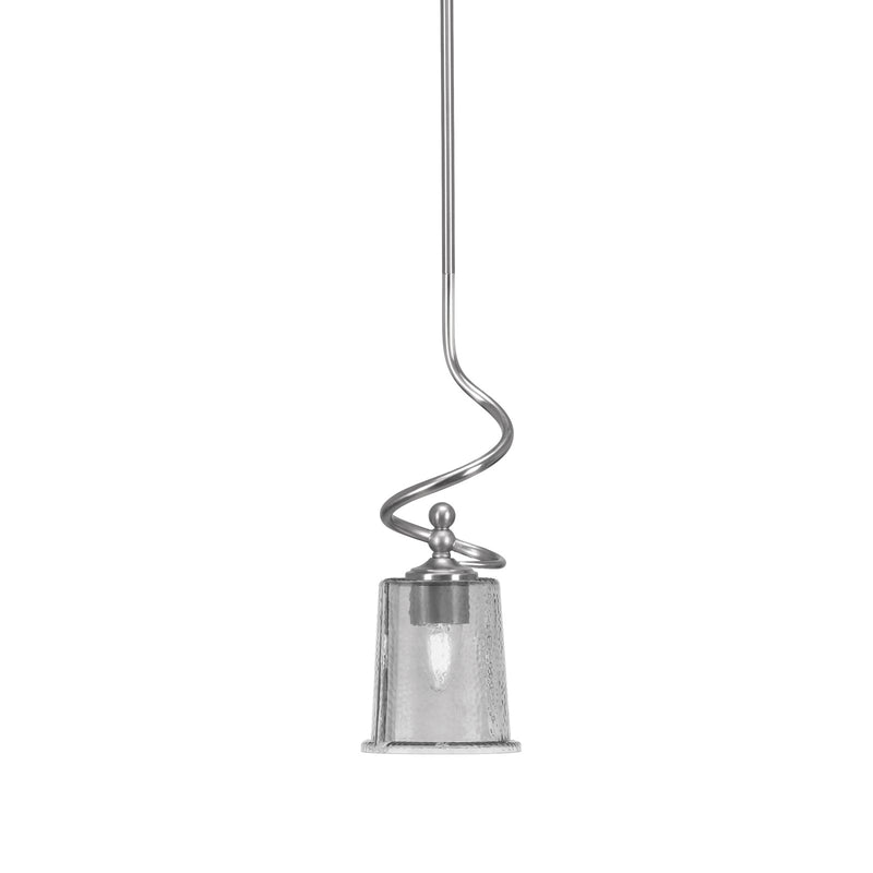 Toltec Capri 5in 1-Light Mini Pendant | Contemporary Brushed Nickel and Smoke Bubble Glass | Kitchen Island & Dining Room | Model 901-BN-5032