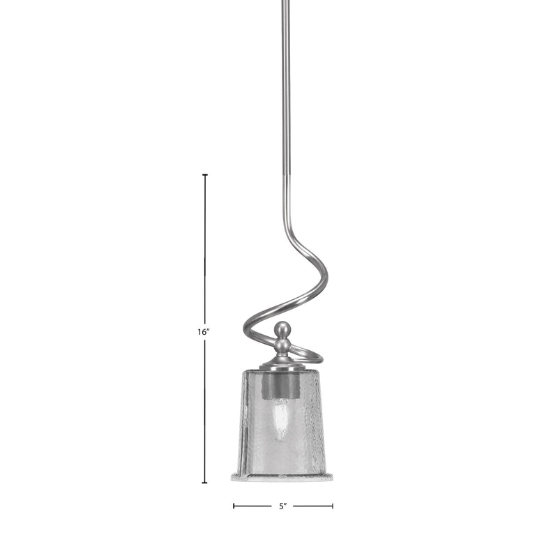 Toltec Capri 5in 1-Light Mini Pendant | Contemporary Brushed Nickel and Smoke Bubble Glass | Kitchen Island & Dining Room | Model 901-BN-5032